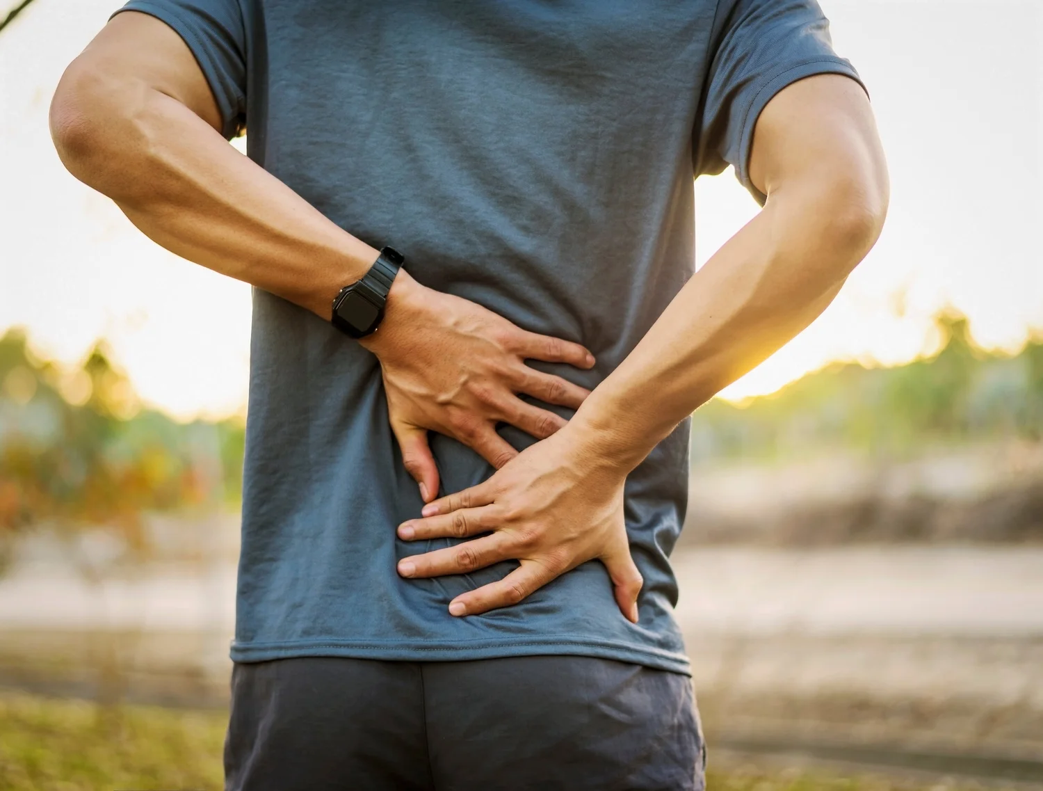 Man holding his back in pain